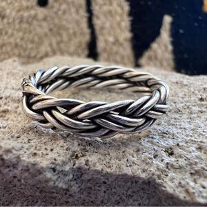 ❤️ Signed Hand Braided 925 Band Unisex Sz 9.5 Ring Celtic Viking Navajo 4.9 Gm